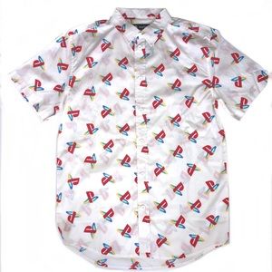 PlayStation men’s logo button down shirt gamer fun